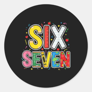 67 T-shirt voor leraren 67 Meme Vrouwen Leraar Zes Ronde Sticker