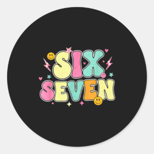 67 T-shirt Voor Leraren 67 Meme Vrouwen Leraar Zes Ronde Sticker