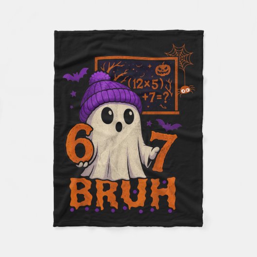 67 Teacher Halloween Ghost Six Seven Meme Math Equ Fleece Deken (Voorkant)