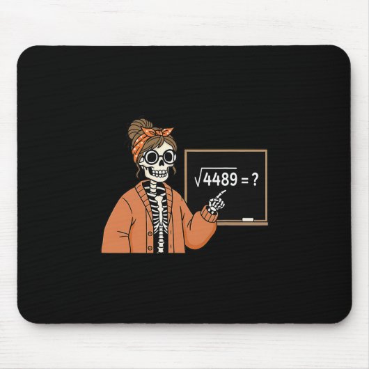 67 Teacher Skeleton Halloween Square Root 4489 Mes Muismat (Voorkant)