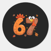 67 Thanksgiving Turkey Turkey Ronde Sticker (Voorkant)