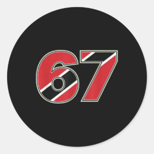 67 Trinidad Togo Vlag Nummer Ontwerp Ronde Sticker
