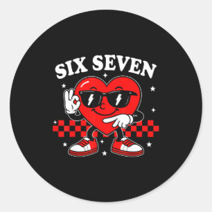 67 Valentijnshart Zes Zeven 6 7 Meme Valentijn D Ronde Sticker