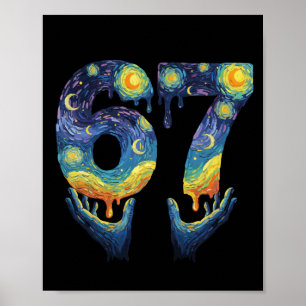 67 Van Gogh Sterrennacht Ijs Drip Grappig Poster