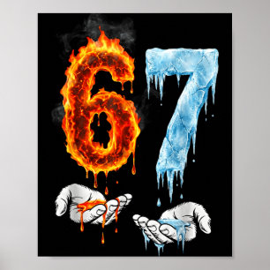 67 Vlam Ijs 6-7 Nummer Zes Zeven Meme 6 7 Kinderen Poster
