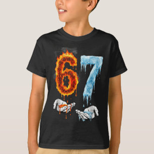 67 Vlam Ijs 6-7 Nummer Zes Zeven Meme 6 7 Kinderen T-shirt
