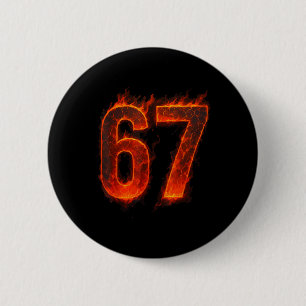67 Vlam Nummer Zes Zeven Meme 67 Jongen _1 Ronde Button 5,7 Cm