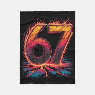67 Vlam Nummer Zes Zeven Meme 67 Jongen  Fleece Deken