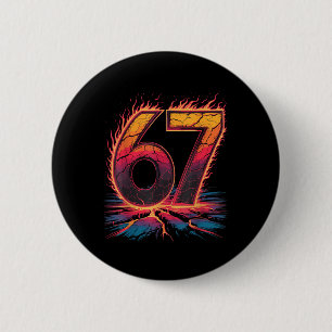67 Vlam Nummer Zes Zeven Meme 67 Kind Ronde Button 5,7 Cm