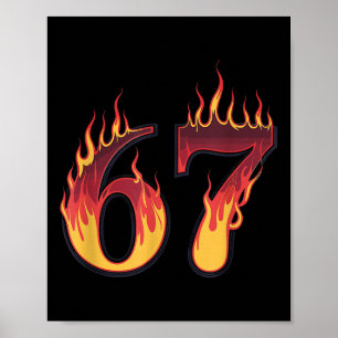 67 Vlammen Grappige Zes Zeven Gen Alpha Meme Taal Poster