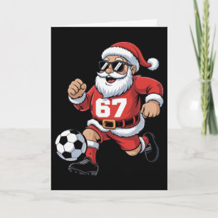 67 Voetbal Kerstman Ontwerp Voor Kerstmis Sportfan Kaart