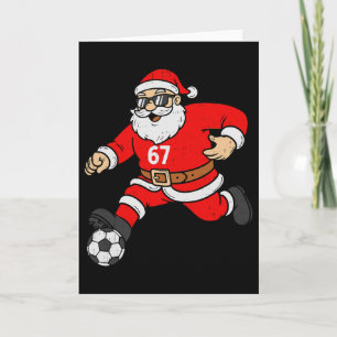67 Voetbal Kerstman Zes Zeven Meme Kerst Sport Man Kaart