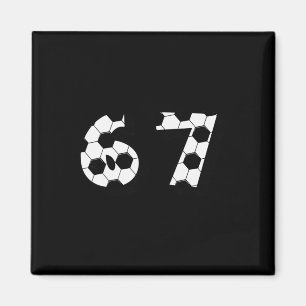 67 Voetbal Ll Patroon Sport Nummer Grafisch Ontwer Magneet