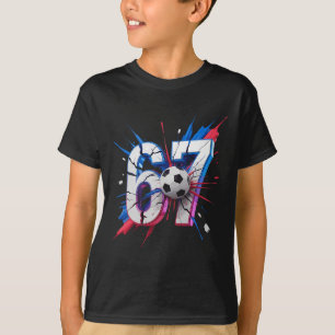 67 Voetbal Smash Nummer Zeventig Zes Impact Verjaa T-shirt