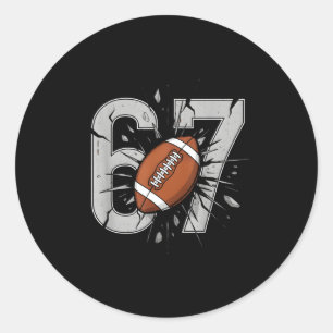 67 Voetbal Zes Zeven 6 7 Meme Speels Fball Fans Ronde Sticker