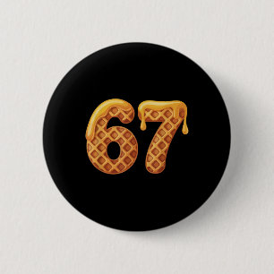 67 wafels meme grappig six seven s-lang ronde button 5,7 cm