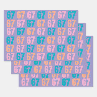 67 Wrapping Paper Flat Sheet Set of 3