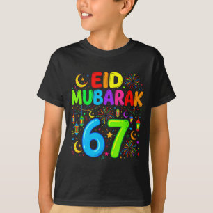 67 zes zeven gelukkige eid mubarak kinderen eid al t-shirt