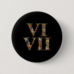67 Zes Zeven Italiaanse Brainrot Romeinse Cijfer M Ronde Button 5,7 Cm