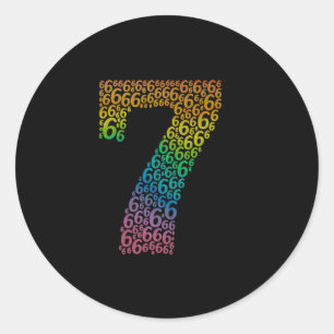 67 Zesenzestig Zeven Halloween Kostuum Regenboog G Ronde Sticker