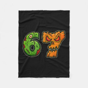 67 Zombie Pompoen Zes Zeven Halloween Meme Kostuum Fleece Deken