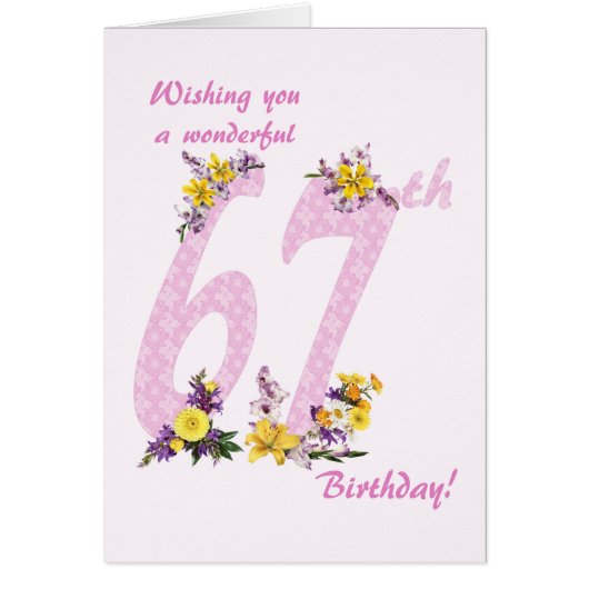 67e anniversaire Fleur numéros décorés (Devant)