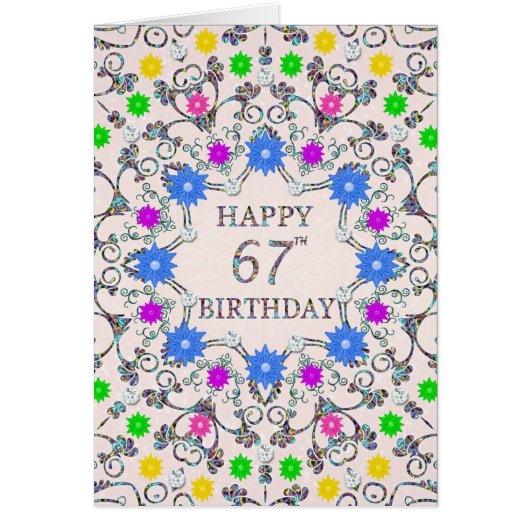 67e anniversaire Fleurs Abstraites (Devant)