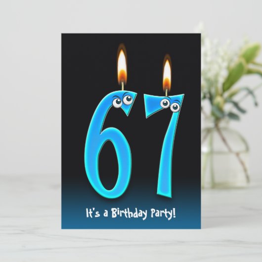 67e anniversaire Invitation de fête (Debout devant)