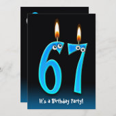 67e anniversaire Invitation de fête (Devant / Derrière)