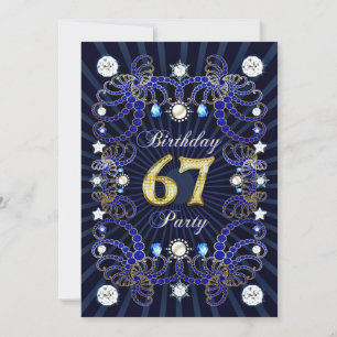 67e anniversaire invitation de fête avec des masse