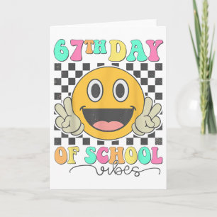 67e dag van school trillingen Cute Smile Face 67 M Kaart