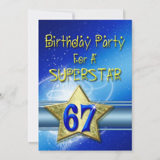 67e fête d'anniversaire Invitation pour une Supers (Devant)