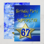 67e fête d'anniversaire Invitation pour une Supers (Devant / Derrière)