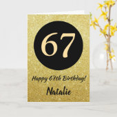 67e Joyeux Anniversaire Carte Parties scintillant (Fleur jaune)