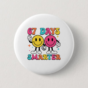 67e schooldag 67 dagen slimmer leraar leerling ronde button 5,7 cm
