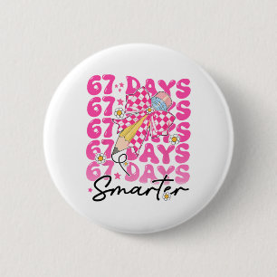 67e schooldag 67 dagen slimmer leraar leerling ronde button 5,7 cm