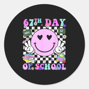 67e schooldag grappig 6 7 leraren studenten meme ronde sticker