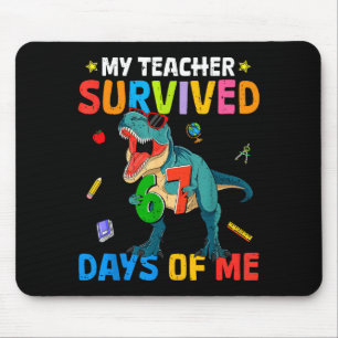 67e schooldag mijn leraar overleefde 67 dagen jong muismat