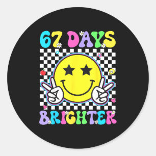67e schooldag shirt 67 dagen feller leerkracht ronde sticker