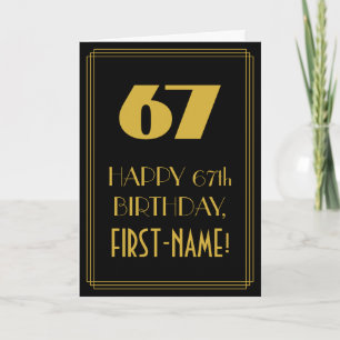 67e verjaardag ~ Art Deco geïnspireerde look "67" Kaart
