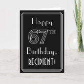 67e verjaardag: Art Deco Style # 67 & Custom Name Kaart (Voorkant)