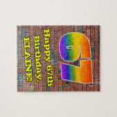 67e verjaardag: Fun Graffiti-geïnspireerde regenbo Legpuzzel (Horizontaal)