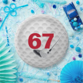 67e verjaardag golfbal design papier Bord (Feest)