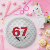 67e verjaardag golfbal design papier Bord (Feest)