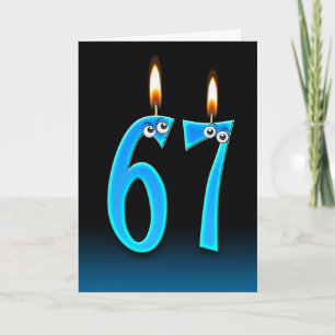 67e verjaardag kaarsen kaart