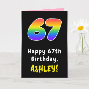 67e verjaardag: kleurrijke regenboog # 67, Naam va Kaart