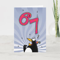 67e verjaardag - Penguin Surprise Kaart