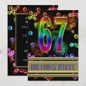 67e verjaardag Uitnodiging met bellen (Voorkant / Achterkant)