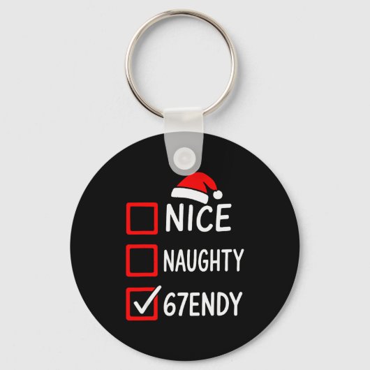 67endy Christmas Checklist – 6 7 Nice Naughty Six Sleutelhanger (Voorkant)