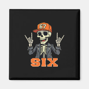 67endy Skelet – 67 Six Seven Halloween 6 Lange Mou Magneet